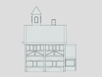 Medieval Building 04 Low Poly PBR Realistic Low-poly 3D model