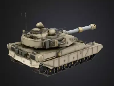Steampunk M1 Abrams Tank Low-poly 3D model