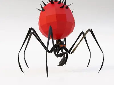 Spider cartoon 3d model  Low-poly 3D model
