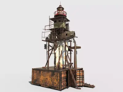 Post-Apocalyptic Lighthouse 3D model