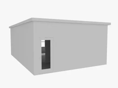 Store building with windows 3D model