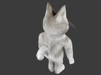 Low Poly Husky Dog 3D Model - Game Ready  Customizable Hair Mesh Low-poly 3D model