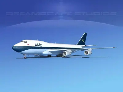 Boeing 747-100 Jumbo Jet BOAC 3D model