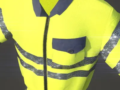 High Vis Safety Workwear Yellow Low-poly 3D model