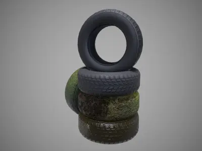 Low poly Tire 03 PBR Game-ready Low-poly 3D model