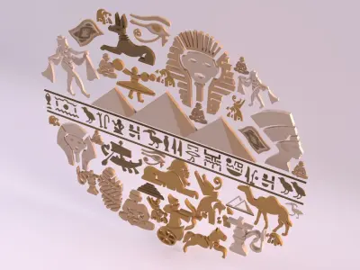 Egyptian Symbols - 038 Low-poly 3D model