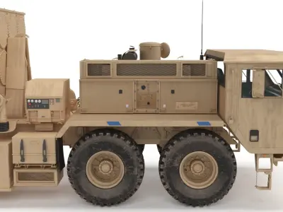 US Mobile Anti-Ballistic Missile System THAAD 3D model