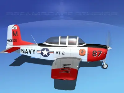 Beechcraft T-34 Mentor V16 USN 3D model