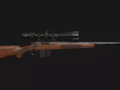 Remington 700 short action sniper rifle Low-poly 3D model
