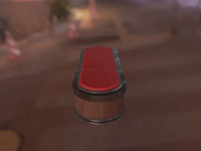 Sci Fi Bench Low-poly 3D model