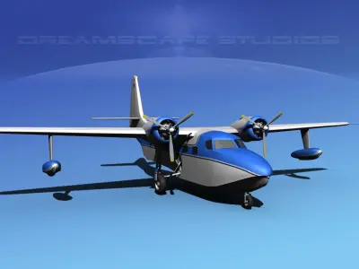 Grumman G-73 Mallard V04 3D model