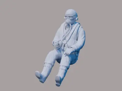 WWII RAF Fighter Pilot 3D print model