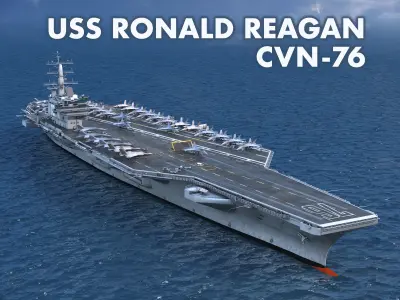 USS Ronald Reagan Aircraft Carrier Cutaway CVN76 3D model