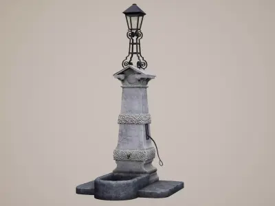 Aldgate Water Pump Low-poly 3D model