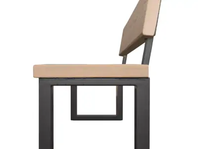Bench Low-poly 3D model 12