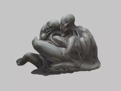 HR Giger Alien Capsule Prometheus Old Ones Low-poly 3D model