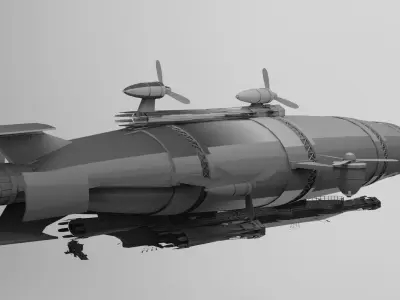 Zeppelin Airship Wide 3D model