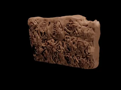 Ancient Clay Tablet Low-poly 3D model