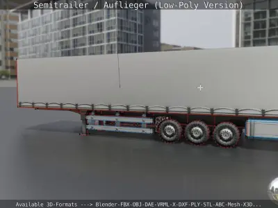 Semitrailer - Auflieger - Low-Poly Version Low-poly 3D model