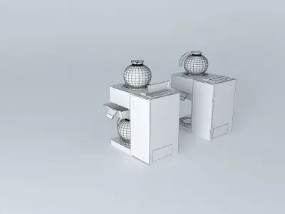 2 burner coffee machines with coffee pots Free 3D model