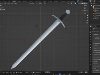 knight sword Free low-poly 3D model
