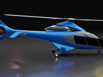 Hill Helicopter HX50 Low-poly 3D model