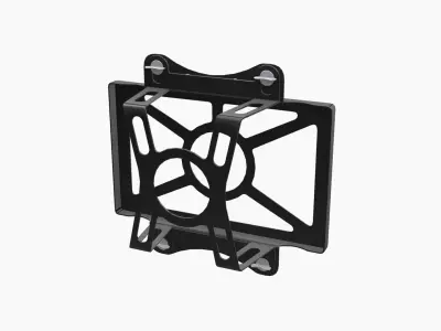 Braille battery mount support Low-poly 3D model