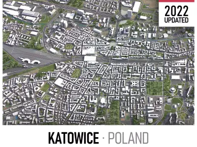 Katowice Low-poly 3D model