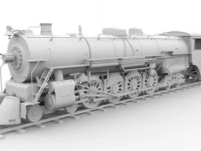 Steam locomotive 3D model