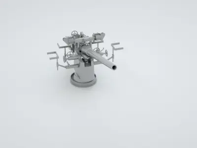 88mm  SK C - 35 Naval Gun 3D model