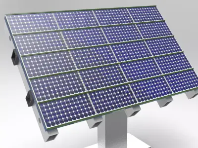 photovoltaic solar panel 3D model