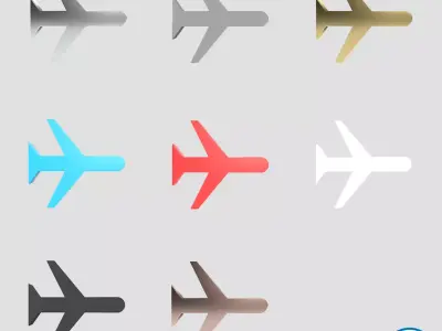 Airplane Mode Symbol v1 Pack 01 Low-poly 3D model