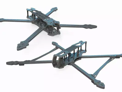 FPV Drone Frame Mark4 7 and 10 Inches Game Ready Low-poly 3D model