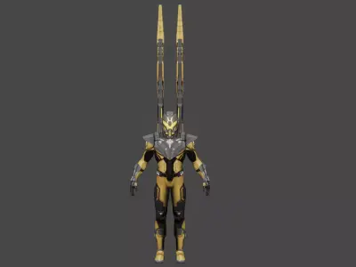 Yellow jacket  Low-poly 3D model