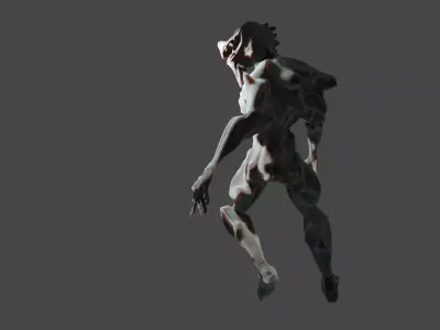 Darkoid reptile humanoid monster statue 4 poses included 3D model