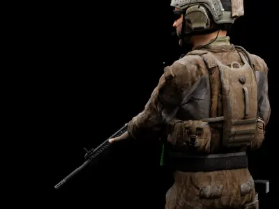 Special Operation United States Soldier Low-poly 3D model