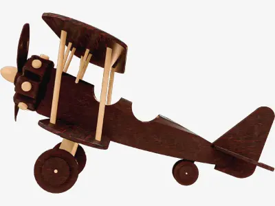 wooden toy plane 3D model