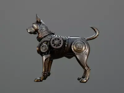 steampunk dog 3D model