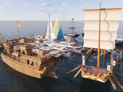 Yacht boat cruise collecttion 2 3D model