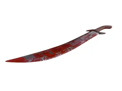 Bloodstained Scythe Sword PBR 3D model
