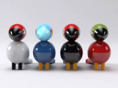 Songbird toy bird 3D model