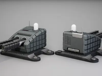 Modular turret Low-poly 3D model