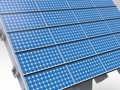 photovoltaic solar panel 3D model