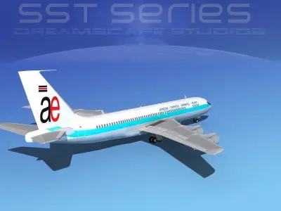 Boeing 707-320 SS African Express Airways 3D model
