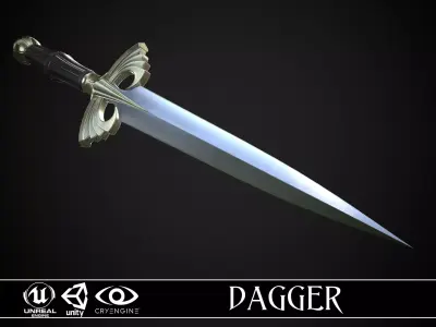 Dagger A5 Low-poly 3D model