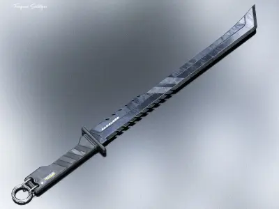 Sci-Fi Katana Sword PBR Low-poly 3D model