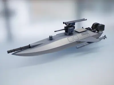 Naval combat drone Low-poly 3D model