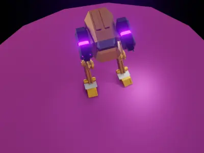 Low Poly Mech Robot - Game-Ready Blender Model Low-poly 3D model