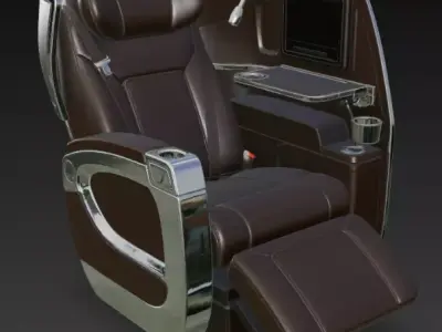Luxury First Class Airplane Seat Fully Reclining Business Chair 3D model