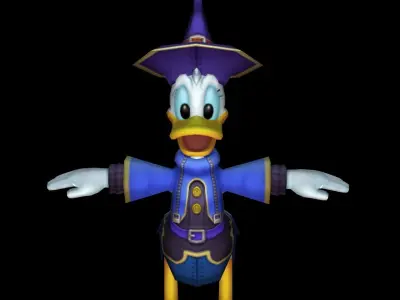 donald duck cartoon Low-poly 3D model